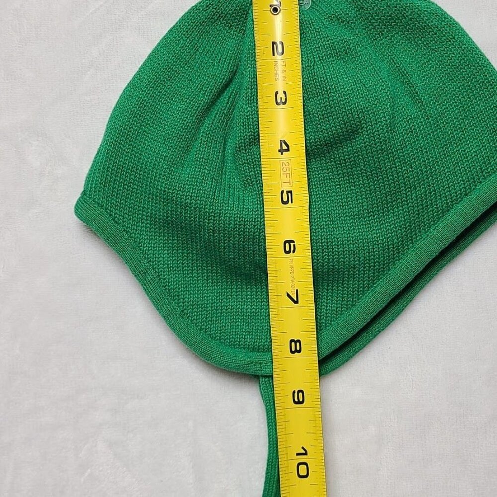 Hanna Andersson Green Knit Hat With Ties M Kids Beanie NWT - Picture 10 of 12